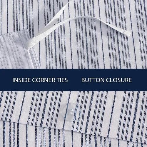 Miniatura 3 de Nautica - Funda de edredón tamaño individual, ropa de cama reversible de algodón con cierre de botón, decoración casual del hogar para todas