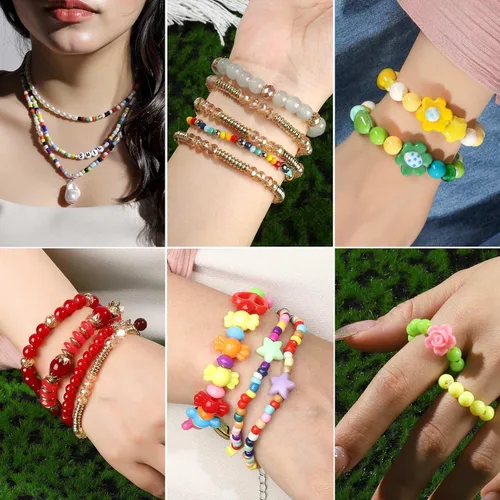 Miniatura 7 de FANDAMEI Cordón elástico de 1mm para pulseras, cordón de cuentas elásticas de cristal para pulseras de joyería, cuerda elástica transparente