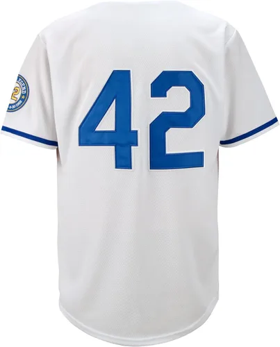 Miniatura 3 de Dabuliu Camiseta de béisbol retro Black Legend 42 para hombre, parches bordados, camisetas hipster hip hop cosidas