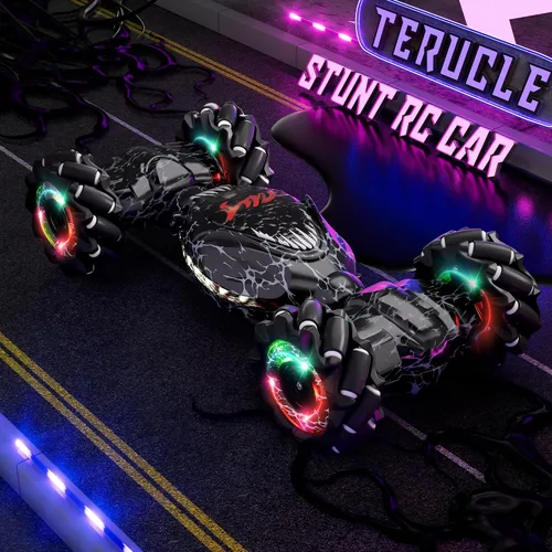 Miniatura 2 de Terucle Coche de control remoto, 2.4Ghz 4WD con detección de gestos de gravedad, Monster Stunt Twist Truck Juguetes para niños y niñas de 5 a 7