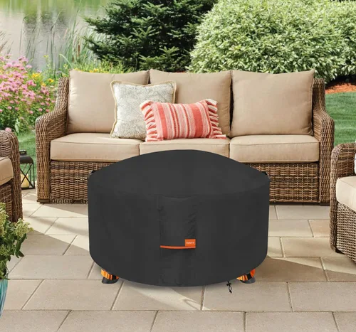 Miniatura 9 de Cubierta para hoguera, resistente al aire libre, 600D, 100% impermeable, cubierta cuadrada para hoguera, resistente a la intemperie, 30 pulgadas