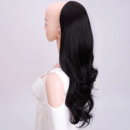 Miniatura 5 de Extensiones de cabello sintético ondulado de 24 pulgadas con clip para media cabeza atada, de alta calidad, fibras japonesas premium para mujer, 11#