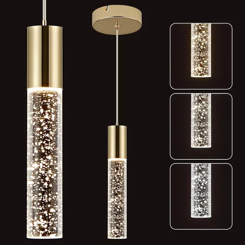 Miniatura 12 de OKELI Luces colgantes modernas, luces LED de cristal de burbuja para isla de cocina, accesorios de iluminación, mini iluminación colgante individual