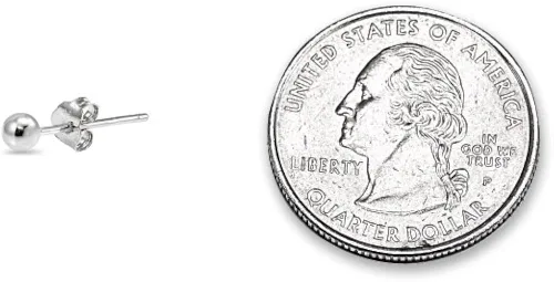 Miniatura 3 de Juego de 2 pares de pendientes de cartílago unisex, de plata de ley, 0.079in, redondos, con circonita cúbica y bolas