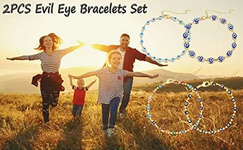 Miniatura 5 de Pulseras contra el mal de ojo, pulseras tobilleras para mujer, pulsera Rakhi para hermano, hermana, pulsera de cuentas de mal de ojo