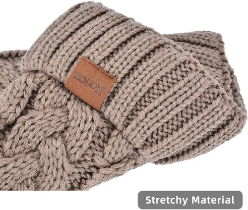 Miniatura 4 de Rosoz Gorro de cola de caballo para mujer gorro cálido de invierno suave y elástico tejido trenzado gorro de moño alto