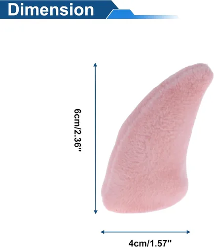 Miniatura 4 de Accesorios para casco de motocicleta, decoración de cuernos de felpa para motocicleta, bicicleta, esquí, cascos de esquí, calcomanías de felpa rosa