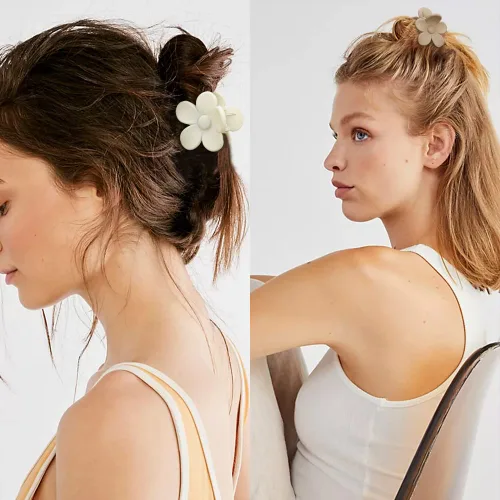 Miniatura 3 de ATODEN Accesorios para el cabello de flores pequeñas: 10 pinzas de garra de margarita, pinzas de mandíbula mate de 1.6 pulgadas para cabello grueso