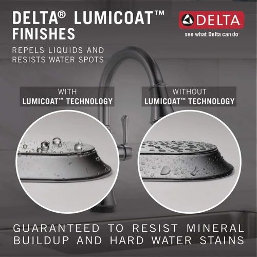 Miniatura 6 de Delta Cassidy Lumicoat Arctic Stainless 9997-AR-PR-DST - Grifo de barra de níquel cepillado con rociador extraíble, moderno grifo de fregadero