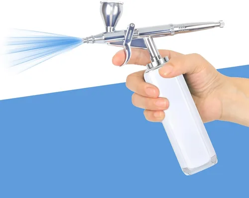 Kit de aerógrafo inalámbrico de alto flujo de aire, compresor de cepillo de aire portátil inalámbrico, cepillo de aire mini recargable, pistola de