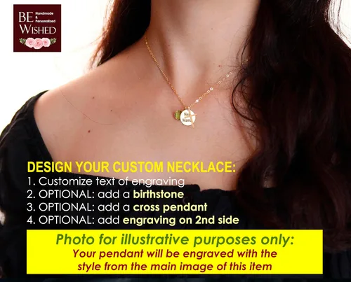 Miniatura 17 de Be Wished Personalized Graduation Gifts for Women, Birth Flower Necklace with Meaningful Message. Goldfilled or 925 Sterling Silver
