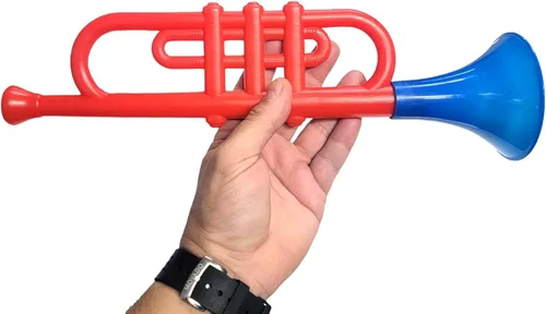 Miniatura 6 de Trompetas de plástico coloridas (13 pulgadas) juguetes musicales para niños, instrumentos para hacer ruido para fiestas y eventos, recuerdos