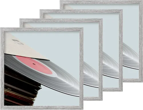 Miniatura 13 de eletecpro Marcos de discos de vinilo de 7 x 7 pulgadas para galería, decoración de pared negra resistente y ligera, marcos LP fáciles de colgar, se