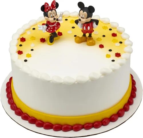 Miniatura 3 de DecoSet® Disney Mickey Mouse y Minnie Mouse Set de Adornos para Pastel de 2 Piezas, Adornos para Pastel Duraderos de Plástico Seguro para Alimentos