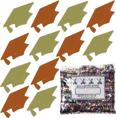 Miniatura 182 de Confetti Grad Cap Negro, Azul Marino Combo - 2 bolsas de media onza (1 oz)