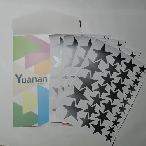 Miniatura 6 de Calcomanías de vinilo con diseño de estrellas para cuarto de bebé, dormitorio, habitación de niños o niñas, sala de juegos, aula, sala de estar Plata