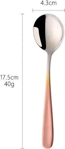 Miniatura 2 de Buyer Star Juego de cucharas de caldo, cucharas de sopa redondas de 7 pulgadas, cucharas de cena de mesa con acabado de acero inoxidable