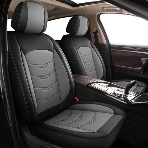 Miniatura 11 de Juego de fundas de asiento de automóvil para GMC Canyon 2015-2025, juego de fundas de asiento delantero de cuero con soporte lumbar, protector
