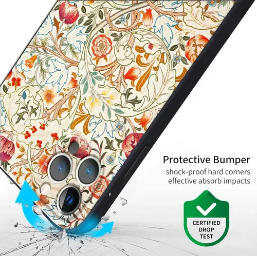 Miniatura 4 de Berkin Arts Funda de silicona compatible con iPhone 12 Pro Max con protector de pantalla de flores ornamentales intrincadas rosas