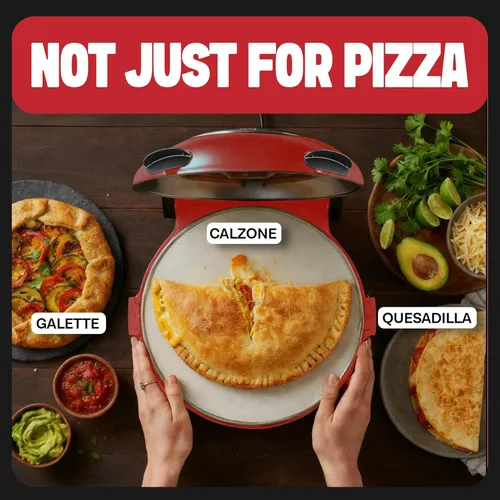 Miniatura 6 de Horno de pizza de corteza crujiente PIEZANO de Granitestone – Horno de pizza eléctrico de 12 pulgadas para encimera interior, con piedra cerámica