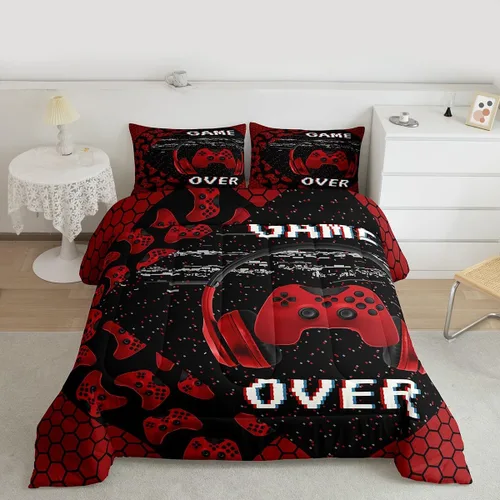 Miniatura 10 de Juego de edredón de videojuegos para niños y adolescentes, juego de ropa de cama para todas las estaciones, juego de ropa de cama