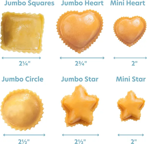 Miniatura 5 de Mini moldes para ravioles de corazón (2 unidades) - Máquina de pasta rellena casera - Bandeja de 2 piezas y prensa para hacer 8 raviolis rellenos
