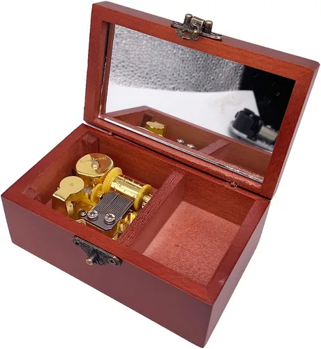 Miniatura 7 de Youtang Caja de Música de Joyería de Nightmare Before Christmas con Espejo, Caja Musical de Madera Grabada con Láser, Caja Musical de Cuerda, Regalo