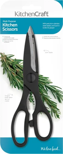 Miniatura 2 de KitchenCraft KCSCISSORMP - Tijeras de cocina y abrebotellas, acero inoxidable, 8.3 in, color negro