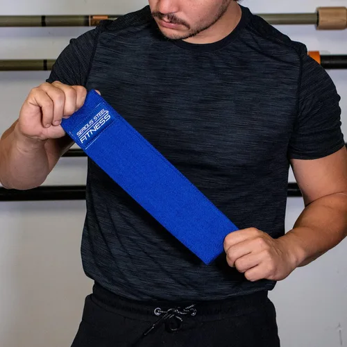 Miniatura 5 de Serious Steel Fitness - Squat & Deadlift - Banda para calentamiento de cadera y glúteos Azul (Regular - 13" Light)