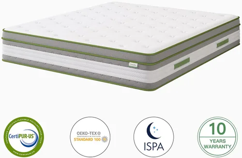 Miniatura 5 de Novilla NV0M807-12-K Colchón híbrido en una caja tamaño king de 12 pulgadas, hecho de espuma viscoelástica de gel y resortes interiores envueltos