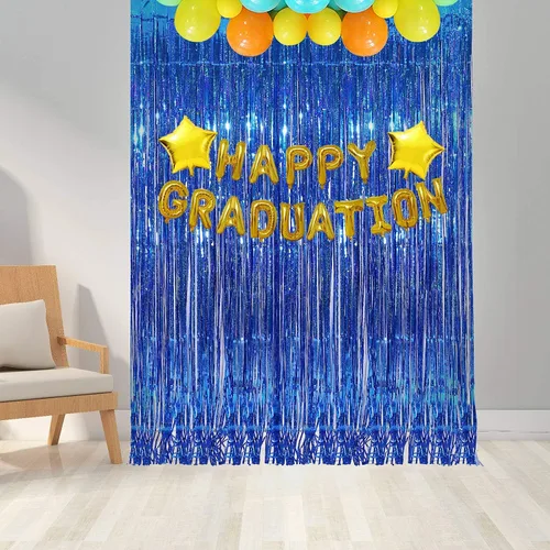 Miniatura 6 de Cortina metálica con franjas de aluminio de telón de fondo con 2 paquetes de cortinas, para fiesta láser, de 3 x 8 pies, de CYLMFC, para decoración