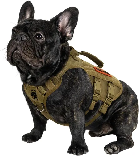 Miniatura 20 de OneTigris Arnés para perro sin tirón para perro pequeño, diseño de malla transpirable, chalecos militares Molle con asas para perros de servicio