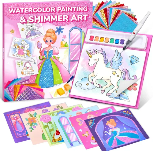 JoyCat Libros para Colorear con Agua, Actividad de Arte y Manualidades, Arte de Princesa Sin Desorden para Niños de 4-8 Años, Kits y Suministros de