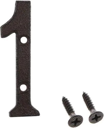 Miniatura 19 de Número de dirección de 3 pulgadas, números de casa para exterior, decoración de buzón de puerta de jardín de metal de hierro fundido con tornillos, 0