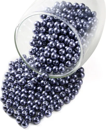 Miniatura 20 de YouLuo 200 piezas de cuentas de perlas de cristal redondas, cuentas de perlas pequeñas checas de satinado lustroso para hacer joyas, cuentas sueltas