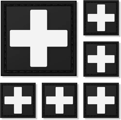 Parche cruzado médico, parches tácticos de primeros auxilios con velcro perfecto para bolsa de trauma IFAK, EMT, EMS, bolsa EDC - 6 piezas