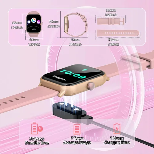 Miniatura 7 de Reloj inteligente para hombres y mujeres con llamadas, rastreador de actividad física de 1.83 pulgadas con monitor de frecuencia cardíaca/sueño