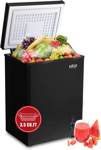Miniatura 9 de KRIB BLING - Congelador de cofre de 5.0 pies cúbicos con control de temperatura de 7 marchas (-16°F a -48°F), congelador compacto profundo con cesta