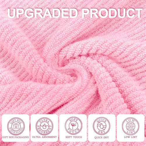 Miniatura 131 de VOOVA & MOVAS Toallas de mano blancas - 100% algodón Ligeras Gruesas Secado rápido Suaves Absorbentes, paquete de 4 piezas grandes de 18