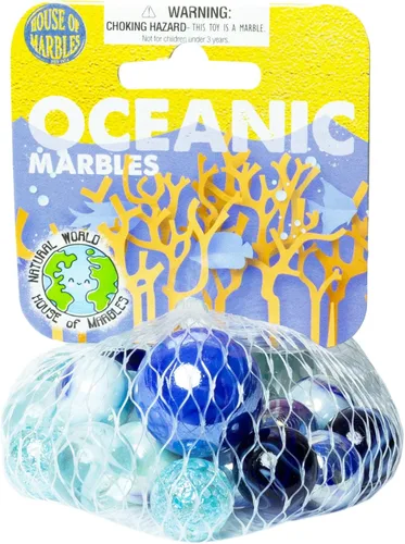 House of Marbles Oceanic Marbles - Juego de mármol con temática oceánica para juegos de mármol, carreras de canicas, coleccionismo, bolsas de