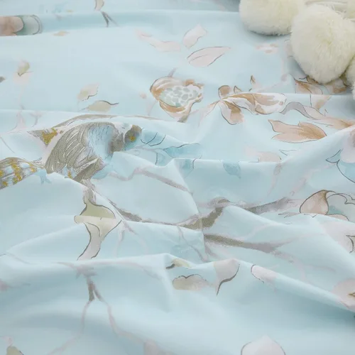 Miniatura 9 de FADFAY Juego de ropa de cama floral estilo campestre francés con estampado de pájaros azules, colección de faldas de cama, 800 hilos por pulgada