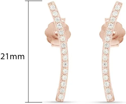 Miniatura 4 de Aretes de plata de ley con plumas delicadas, Starburst, relámpago, clavo, barra curvada, disco, piña con push-backs, Circonia cúbica