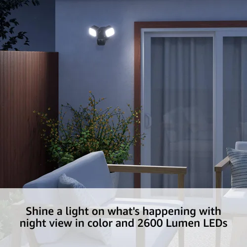 Miniatura 3 de Cámara Blink Wired Floodlight – Cámara de seguridad inteligente, 2600 lúmenes, vista en vivo HD, sirena incorporada, compatible con Alexa, 1 cámara