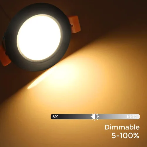 Miniatura 3 de LEDLightsWorld Iluminación empotrable LED de 2 pulgadas, regulable, downlight, 3 W (equivalente a 35 W), luz blanca cálida de 3000 K, luz LED Negro