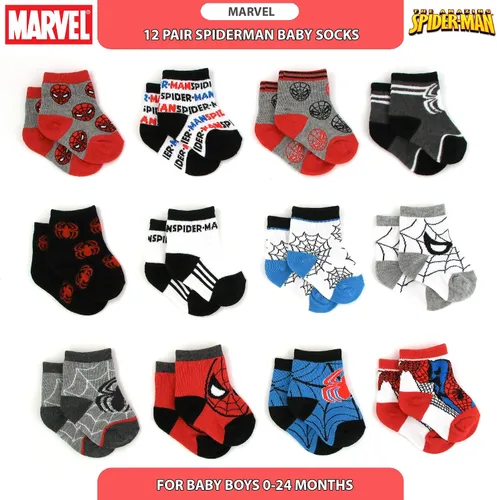 Miniatura 6 de Marvel's Spider-Man Baby Boys - Juego de 12 calcetines (recién nacidobebé)