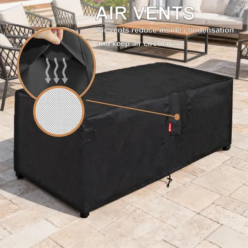 Miniatura 6 de SheeChung Cubierta cuadrada para hoguera de 30 pulgadas de largo x 30 pulgadas de ancho x 24 pulgadas de alto, resistente al agua 600D, cubierta