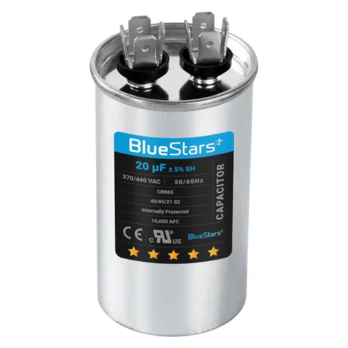 Miniatura 50 de [Listado UL] BlueStars 10 uF ± 5% MFD 370/440V CBB65 CBB65A Pieza de Repuesto de Capacitor de Arranque y Funcionamiento Ovalado - Capacitores