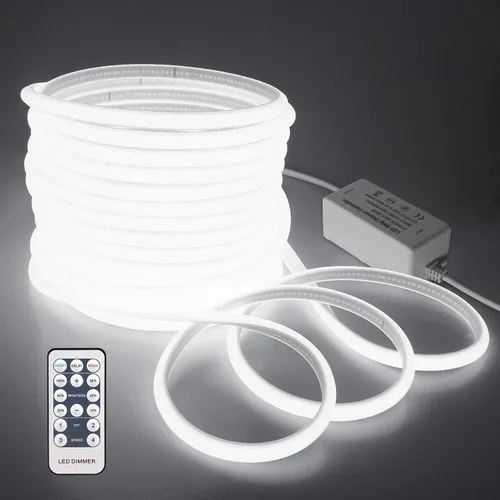 Miniatura 7 de Tira de luces LED COB de 5 M para dormitorio, 16.4 pies, luces LED de cuerda para exteriores, impermeable, blanco cálido, CA de 110 V ~ 120 V