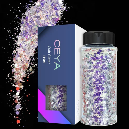 Miniatura 11 de Ceya Chameleon Brillantina Gruesa, 3.5 onzas/100g, Polvo de Brillantina Artesanal Color Crepúsculo que Cambia de Color, Escamas y Lentejuelas