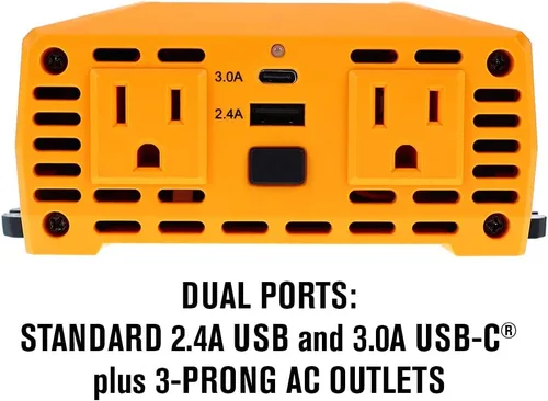 Miniatura 6 de PowerDrive PWD400 - Inversor de corriente de 400 vatios de 12 V CC a 110 V CA con 2 salidas y 2 puertos